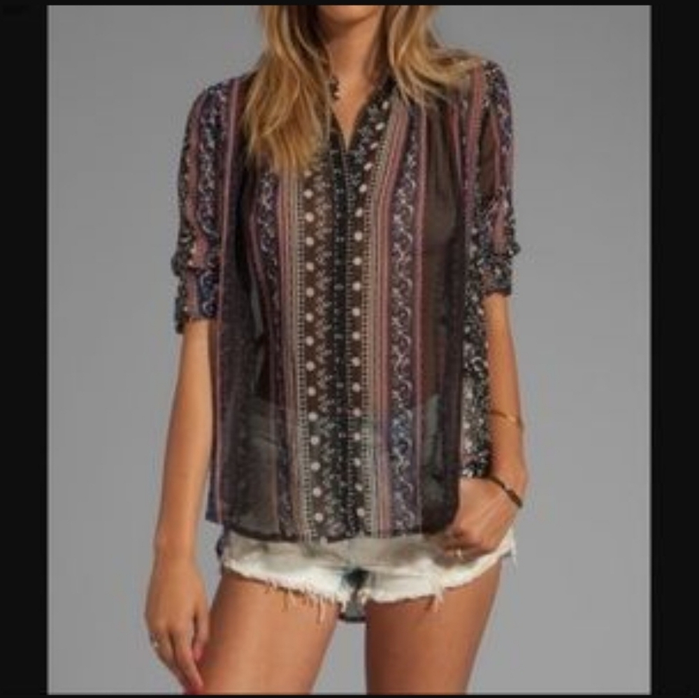 Free People Women's Multicolor Patterned Blouse